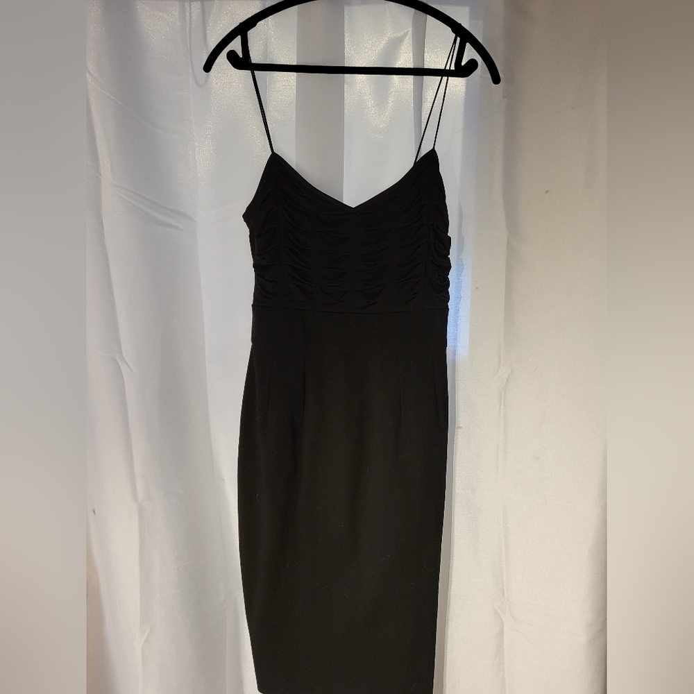 IISLI Black Casual spaghetti strap dress